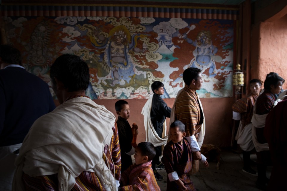 attending a dancing festival in Bhutan