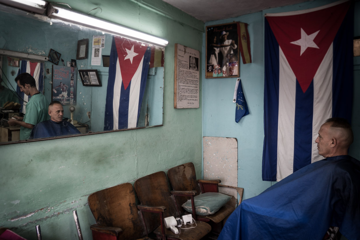 view of a barber shop in Cuba